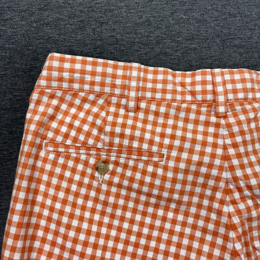 Vintage Polo Ralph Lauren Suffield Shorts Mens 35x9 Orange Gingham Check Preppy - Picture 7 of 13